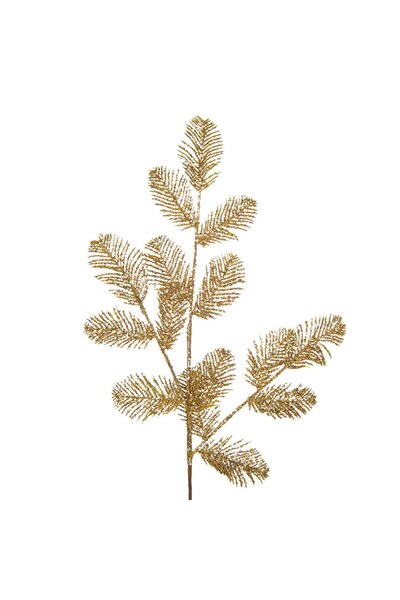 DD SHOP Ramura Decorativa de Craciun de Brad cu Glitter Bej Sampanie 88cm