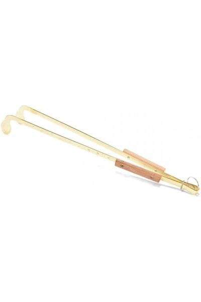 Generic Professional Charcoal Tongs, Wooden Handle, Metal Head,Gold (40 cm)