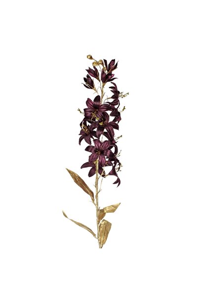 DD SHOP Floare de Craciun Crin Bordo cu Tulpina Lunga & Frunze Aurii 103cm
