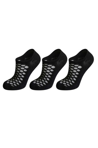 WomanAndKids Night 3-Piece Women's Black Fishnet Ballerina Socks Low Cut Thin...