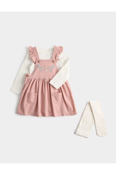 Marks & Spencer Peter Rabbit™ Pamuklu Bebek Elbise ve Külotlu Çorap Takımı