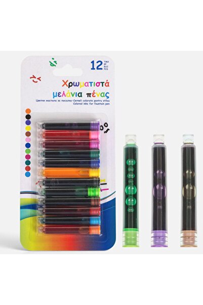 DD SHOP Rezerve de Cerneala Colorata pentru Stilou cu Uscare Rapida - 12buc