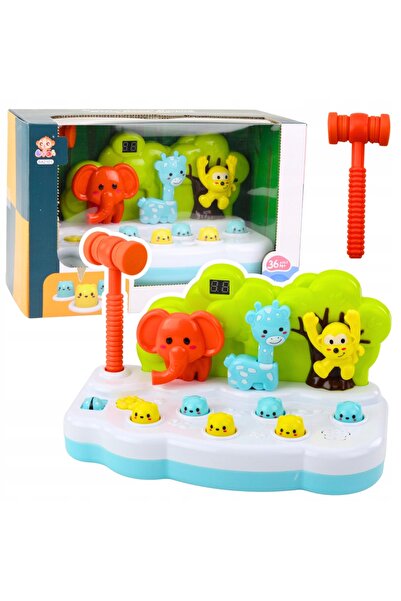 LeanToys Joc de împușcat animale cu ciocanul, colorat, pentru numărat și dezv...