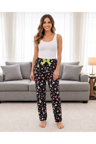 FOR MYSELF Women's Micro Suede Winter Elastic Comfortable Pajama Bottoms