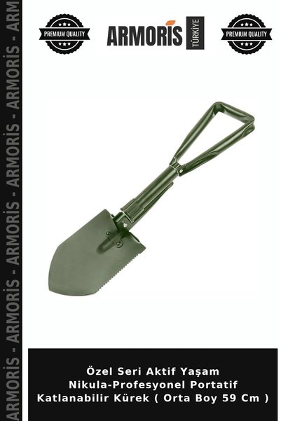 Armoris Özel Seri Aktif Yaşam Nikula-Profesyonel Portatif Katlanabilir Kürek ( Orta Boy 59 Cm )