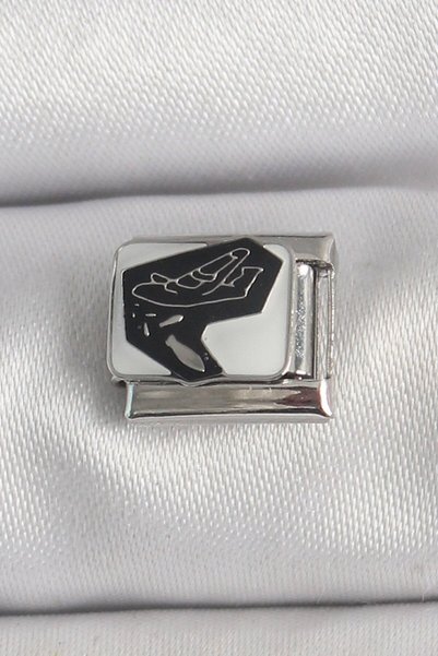 Toptan Bulurum 316L Steel Silver Color White Black Airplane Embroidered Portr...