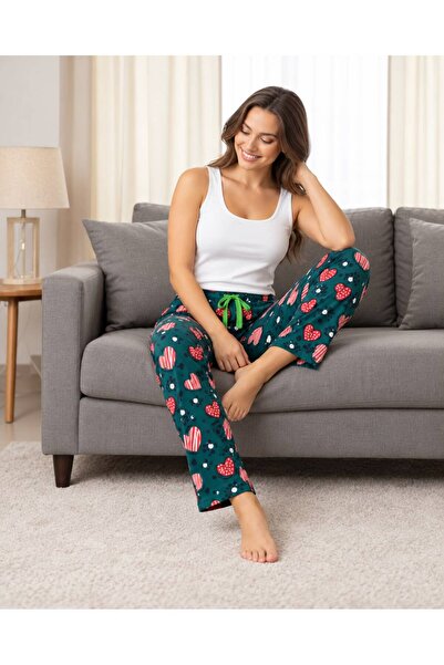FOR MYSELF Women's Micro Suede Winter Elastic Comfortable Pajama Bottoms