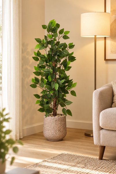 AL IALM Ficus Tree with Plastic Base - 100 cm