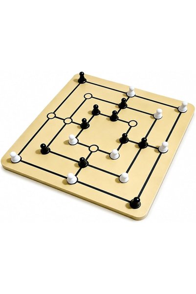GENERAL Wooden Nine Mens Morris Board Game for Family Night,24CM