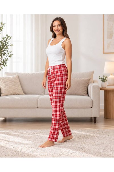 FOR MYSELF Women's Micro Suede Winter Elastic Comfortable Pajama Bottoms