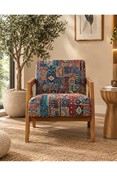 TrentonGCC Modern Patterned Armchair with Comfortable Armrests and Cushioned ...
