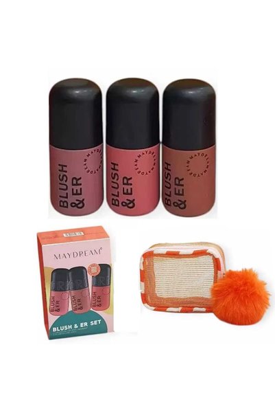 MAYDREAM Bag with a Fur Pendant, Liquid Blush in 3 Colors