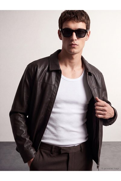 LC Waikiki معطف LCW VisionRegular Fit للرجال ذو مظهر جلدي