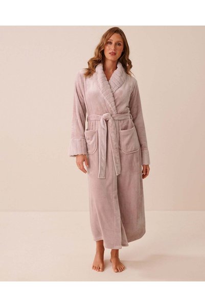 La Vie en Rose Long Faux Fur and Soft Plush Robe