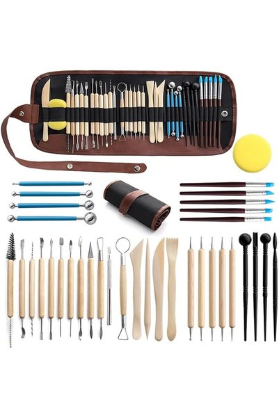 SYOSI Clay Sculpting Tools Set 36 Pieces, Double-Ended Polymer Modeling Tools...