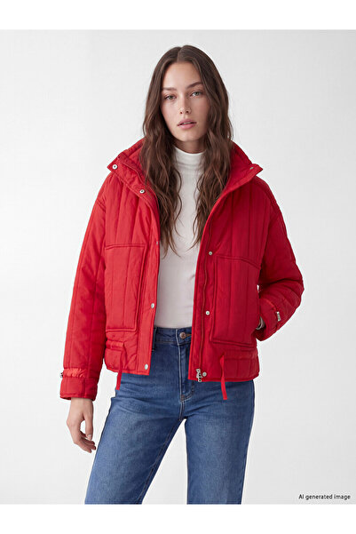 LC Waikiki Lcw Modestdik Yaka Oversize Women's Puffer Coat