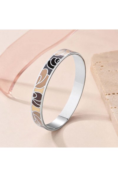 BLOOMY Neutral Blossom Enamel Bangle