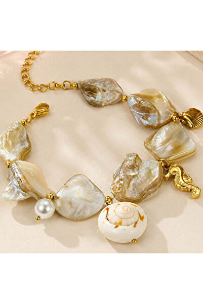 BLOOMY Sandy Pearl Seashell Bracelet