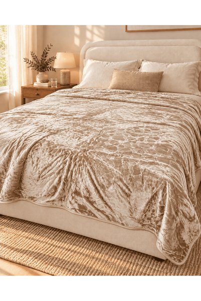 My Home Luxurious Velvet Blanket 200 X 240 cm - Warmth and Opulence for a Coz...