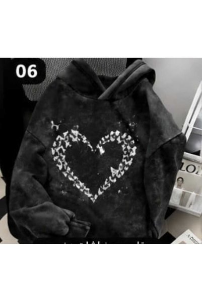 bellanova Unisex Anthracite Vintage Washed Oversize Hooded Sweatshirt Streetwear Hoodie