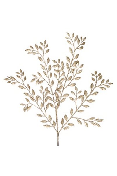 OEM Decorative Christmas Branch with Gold Glitter Leaves 55cm