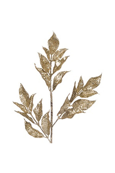OEM Decorative Christmas Branch with Gold Glitter Leaves 48cm