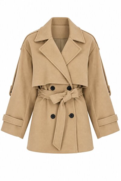 Laluvia Camel Cashmere Trench Coat - 9669
