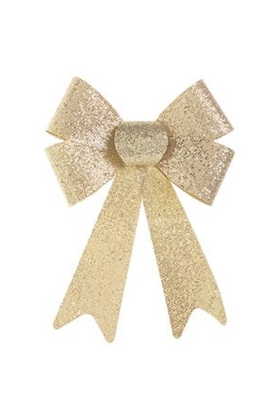 OEM Champagne Glitter Christmas Decorative Bow 32cm