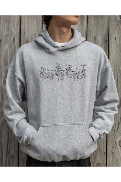 bellanova Unisex Gray Kangaroo Pocket Thick Fabric Oversize Hooded Sweatshirt...