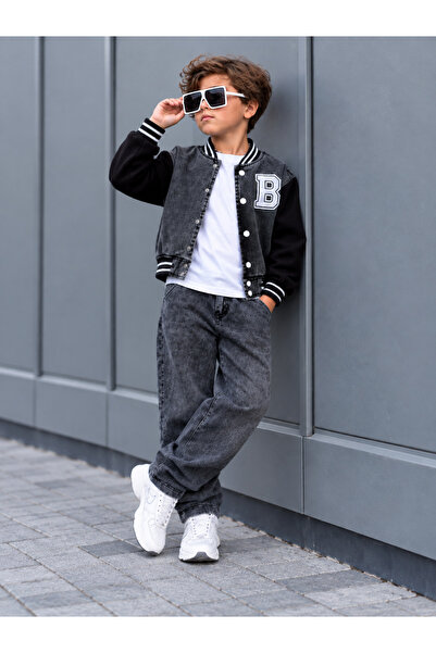 KOKOŞ BEBEK Knitwear Garnished 3-Piece Denim Kids Set - 4/12 Years - 31949