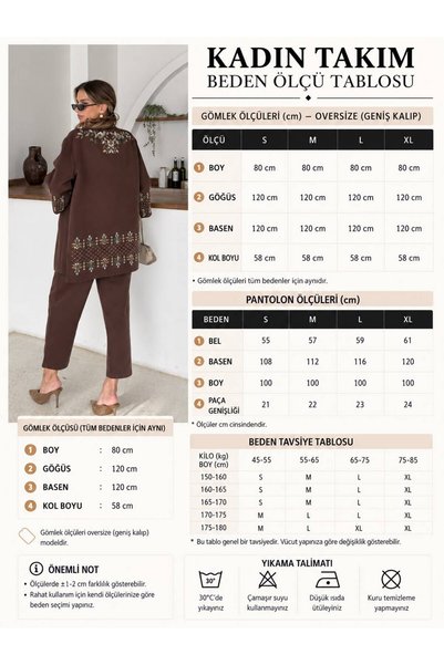 MİA NOURA Women's Gabardine Fabric with Bead Embroidery on the Back of the Sleeves