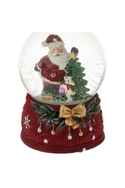 OEM Glob de Zapada Decorativ Muzical Figurina Mos Craciun 15cm