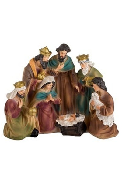 OEM Christmas Nativity Scene with Polyresin Figurines Magi with Gifts 24x10x20cm