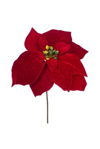 OEM Floare Decorativa de Craciun Rosie Catifelata 20cm