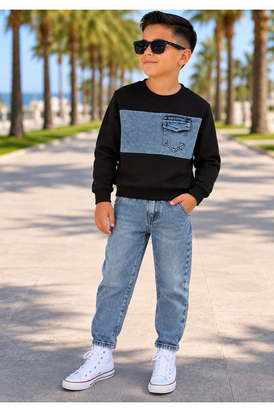 KOKOŞ BEBEK Denim Detailed 2-Piece Boys' Set - Age 3/10 - 31968