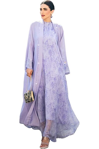 Generic 2PC Abaya Dress for women and Inner Maxi Dress, Embellished Open Abayas