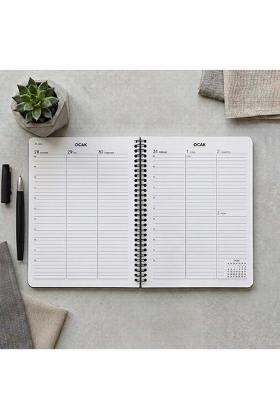 GENC DIJITAL BASKI Agenda săptămânală spirală 2027 17x24 cm ROȘU
