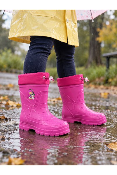 AkınalBella Children's Wool-Lined Waterproof Snow and Rain Boots