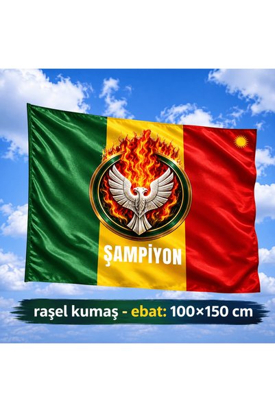 ZERYA ŞAMPİYON AMED BAYRAĞI Amed Çift Başlı Kartal Kesk Sor Zer Taraftar Spor...