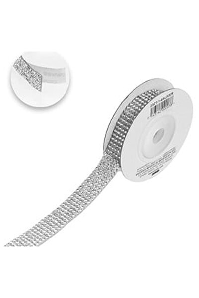 OEM Αυτοκόλλητη ταινία με ασημένια στρας 1μ x 1.3εκ.