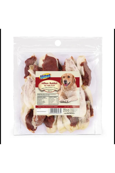 HİLTON Ureche de iepure cu rață - gustare pentru câini - 500g