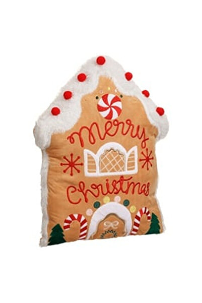 OEM Perna Decorativa de Craciun Casa de Turta Dulce & Detalii Candy 32x41cm