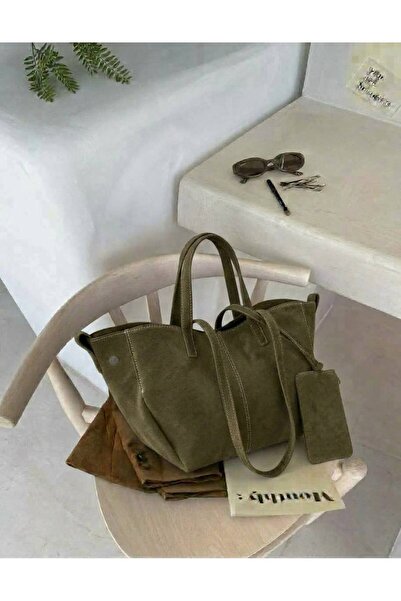 H&D COLLECTİON Suede Very Stylish Shoulder Bag with Wallet Accessories