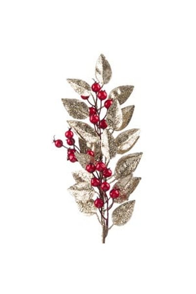 OEM Decorative Christmas Wreath with Champagne Beige Leaves & Red Cranberries...