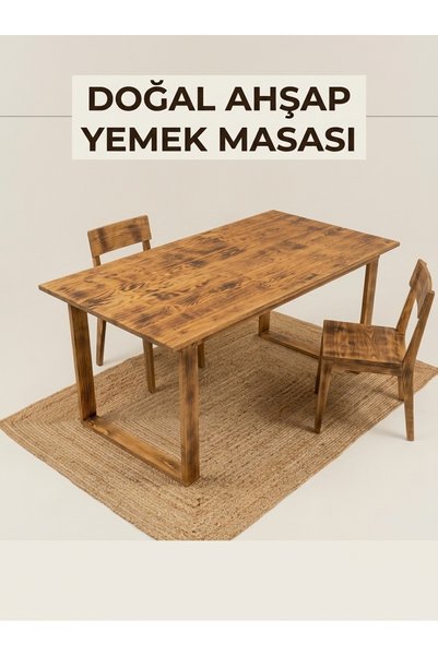 worldofwood Doğal Masif Ahşap Yemek Masası
