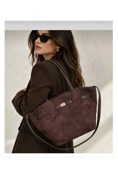 H&D COLLECTİON Women's Leo Model Nubuck Suede Hand and Shoulder Bag