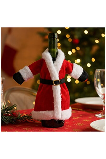 OEM Husa Sticla de Vin de Craciun Sacou Rosu Costum Mos Craciun