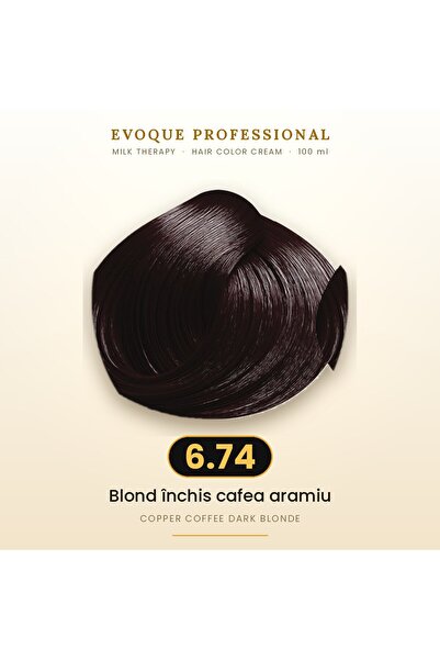 Evoque Professional Vopsea de păr permanentă Evoque Milk Therapy 6.74 Blond î...