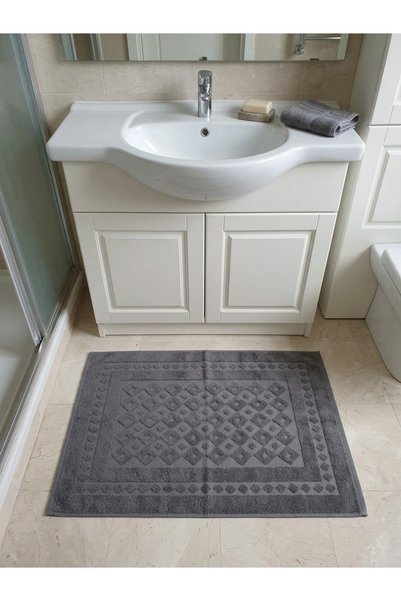 New Cotton Home 50X70 cm Checkerboard Pattern Premium 100% Cotton Jacquard Bath and Sink Foot Towel |   High Water Absorption - Ultra Comfort
