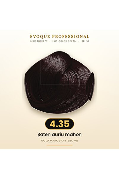 Evoque Professional Vopsea de păr permanentă Evoque Milk Therapy 4.35 Șaten a...